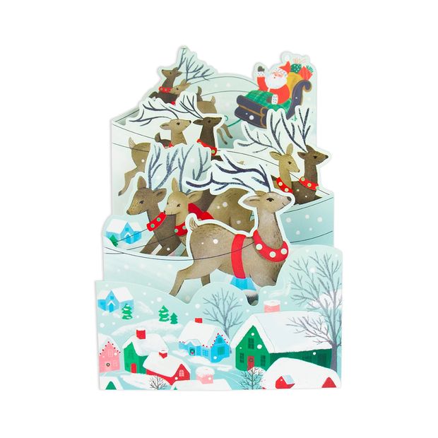 8 Pack Hallmark Boxed Christmas Cards - Santa Reindeer