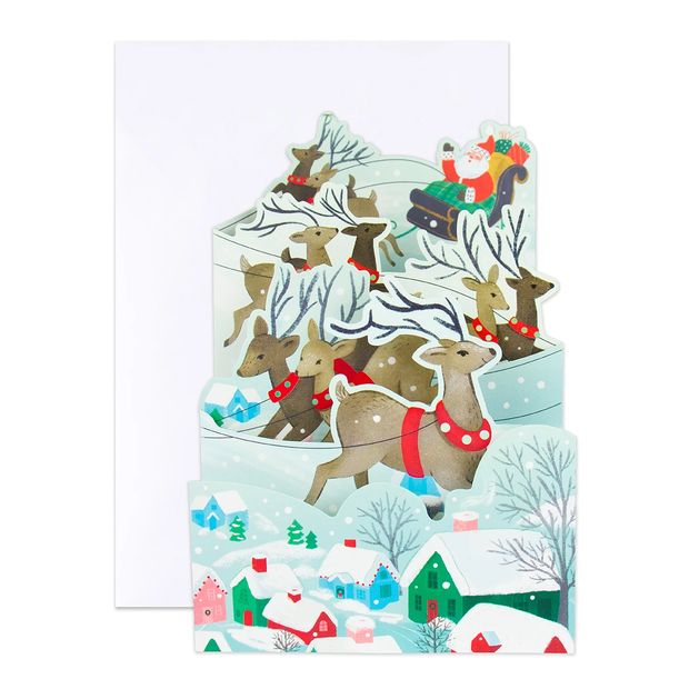 8 Pack Hallmark Boxed Christmas Cards - Santa Reindeer