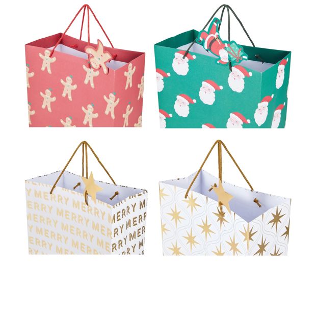 Anko 4 Pack Large Gift Bags - Assorted