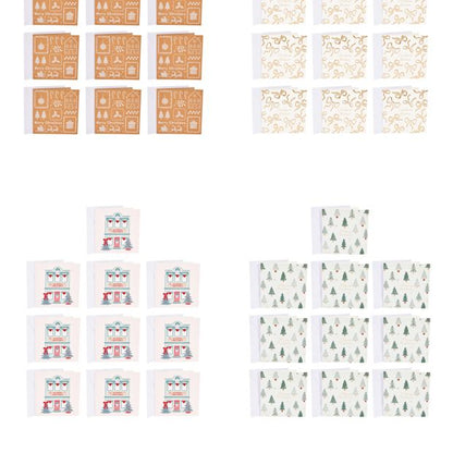 Anko 10 Pack Square Christmas Cards - Assorted