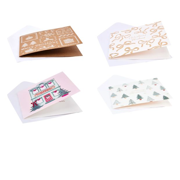 Anko 10 Pack Square Christmas Cards - Assorted