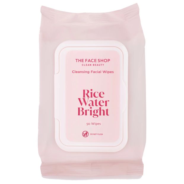 50 Pack The Face Shop Rice Water Bright Cleansing Wipes