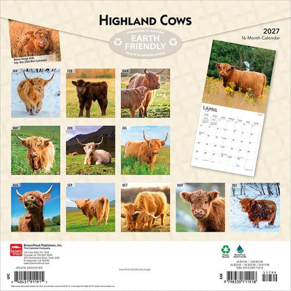 Highland Cows 2027 16-Month Calendar