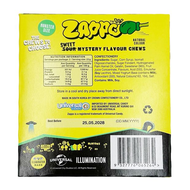 Illumination's Minions & Monsters Zappo Sweet Mystery Flavour Chews 44g