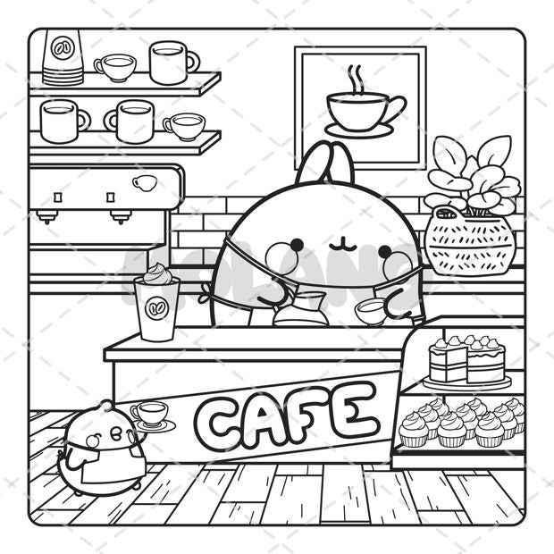 Molang Cafe Cuties: A Cosy Colouring Book