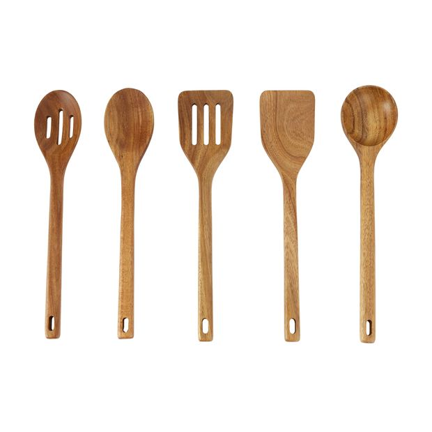 Anko 5 Piece Acacia Wood Utensil Set