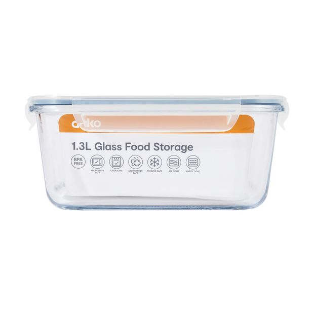 Anko 1.3L Glass Food Storage