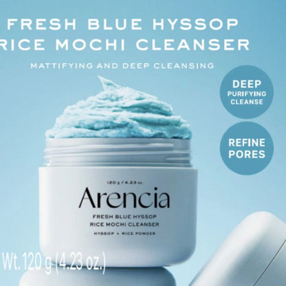 Arencia Fresh Blue Hyssop Rice Mochi Cleanser 120g