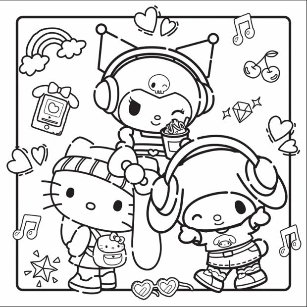 Hello Kitty and Friends: Hello, K-Pop! Cosy Colouring - Book