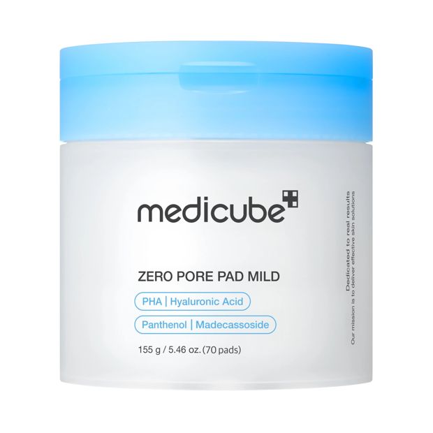 Medicube 70 Piece Zero PoreÂ Pad Mild 155g -Â PHA,Â Hyaluronic Acid,Â Madecassoside and Panthenol