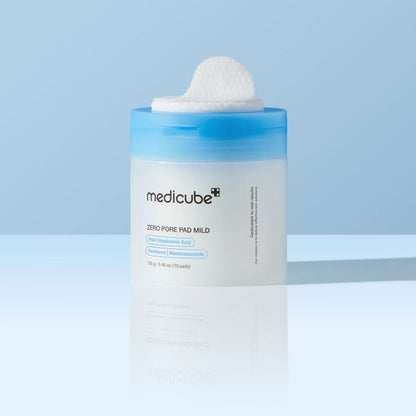 Medicube 70 Piece Zero PoreÂ Pad Mild 155g -Â PHA,Â Hyaluronic Acid,Â Madecassoside and Panthenol