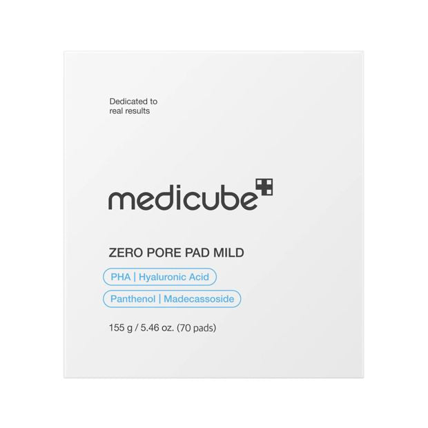Medicube 70 Piece Zero PoreÂ Pad Mild 155g -Â PHA,Â Hyaluronic Acid,Â Madecassoside and Panthenol