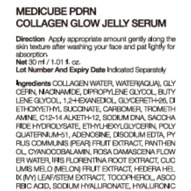 Medicube PDRN Collagen Glow Jelly Serum 30ml - PDRN and Collagen Water 65.3%
