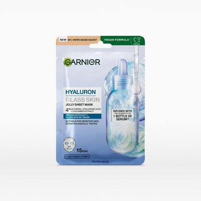 Garnier Hyaluron Glass Skin Jelly Sheet Mask - Glycerin, Hyaluronic Acid and Cucumber Extract