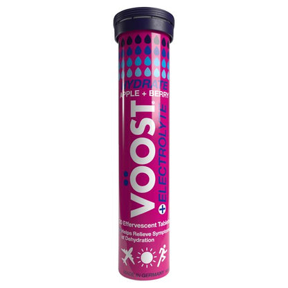 20 Pack Voost Hydrate Electrolyte Vitamins Supplement Effervescent Tablets - Apple and Berry