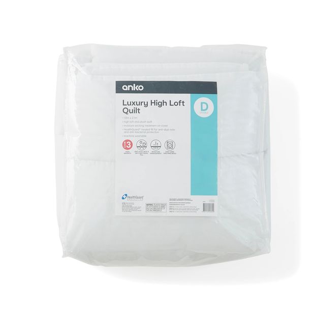 Anko High Warmth Luxury High Loft Quilt - Double Bed - White