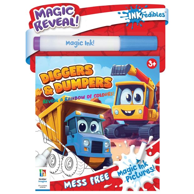 INKredibles Diggers & Dumpers Mess Free Magic Ink Pictures - Book