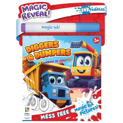 INKredibles Diggers & Dumpers Mess Free Magic Ink Pictures - Book