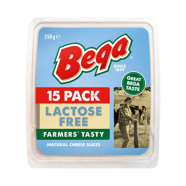 BEGA CHEESE LACTOSE FREE NATURAL SLICES 250G