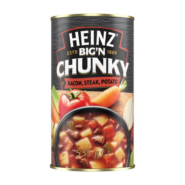 HEINZ BIG'N CHUNKY SOUP:BACON STEAK & POTATO:.:535 GRAM