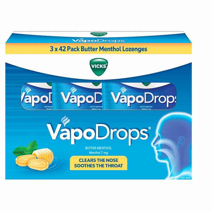 Vicks Vapodrops Butter Menthol 3 x 42 Pack