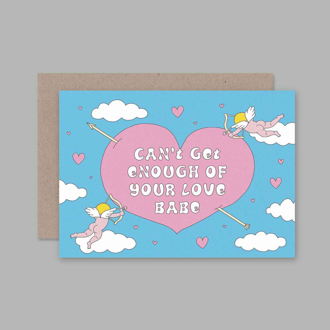 Can't Get Enough Greeting Card by AHD Paper Co Valentines Card Clearance