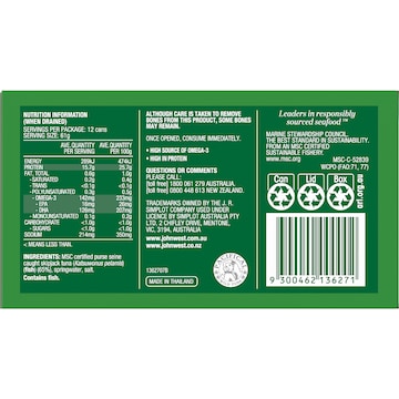 John West Tuna Chunks In Springwater Value 95g x 12 pack