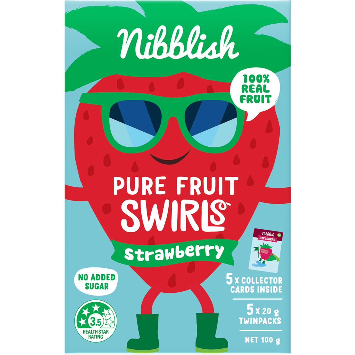 Nibblish Pure Fruit Swirls Strawberry 100g