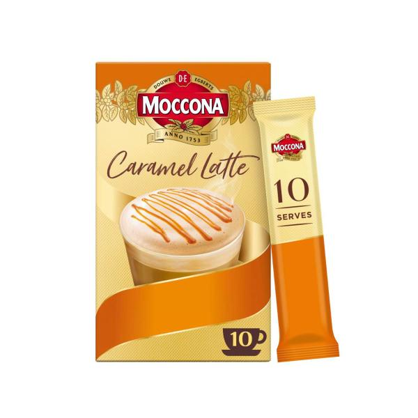 MOCCONA CAFE CLASSICS CARAMEL LATTE SACHETS 10 PACK