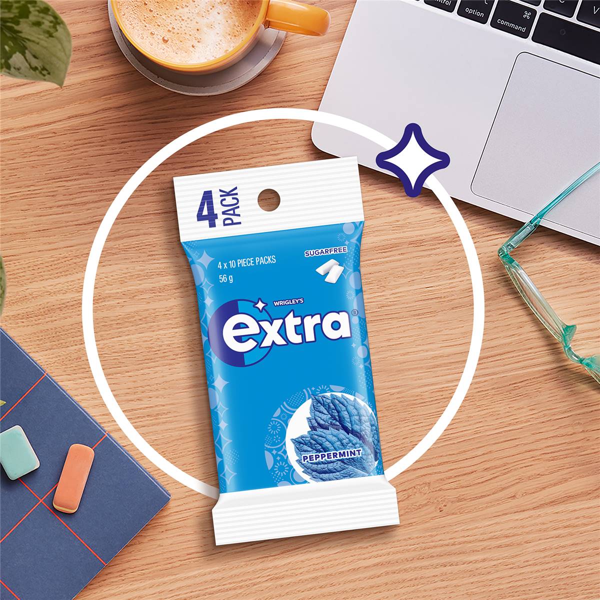 Extra Peppermint Sugar Free Chewing Gum Multipack 4x14g