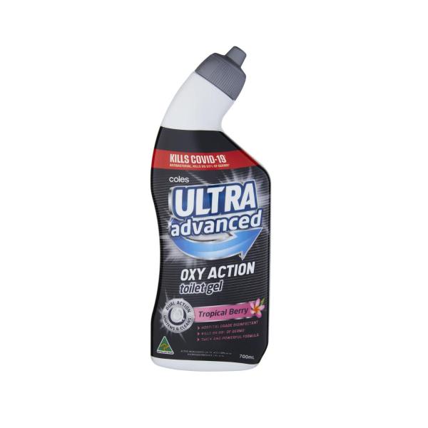 COLES ULTRA OXI BLEACH TOILET GEL TROPICAL 700ML