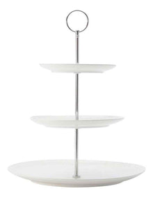 White Basics Diamonds 3-Tier Gift Boxed Cake Stand  in White