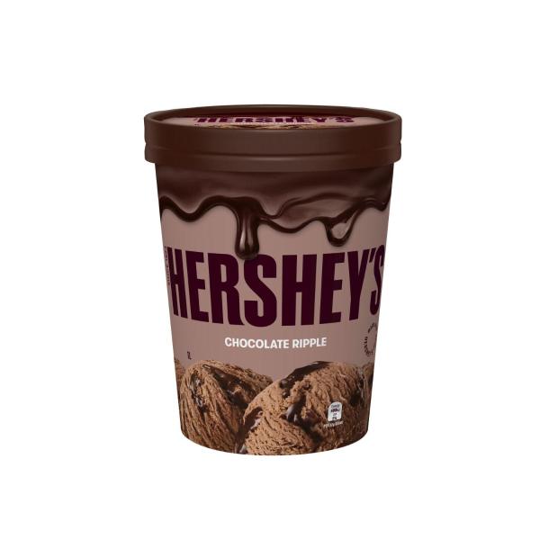 HERSHEY'S CHOCOLATE RIPPLE ICE CREAM TUB 1 LITRE