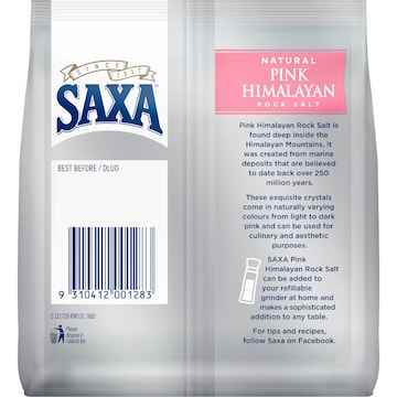Saxa Refill Value Pack Natural Pink Himalayan Rock Salt 500g