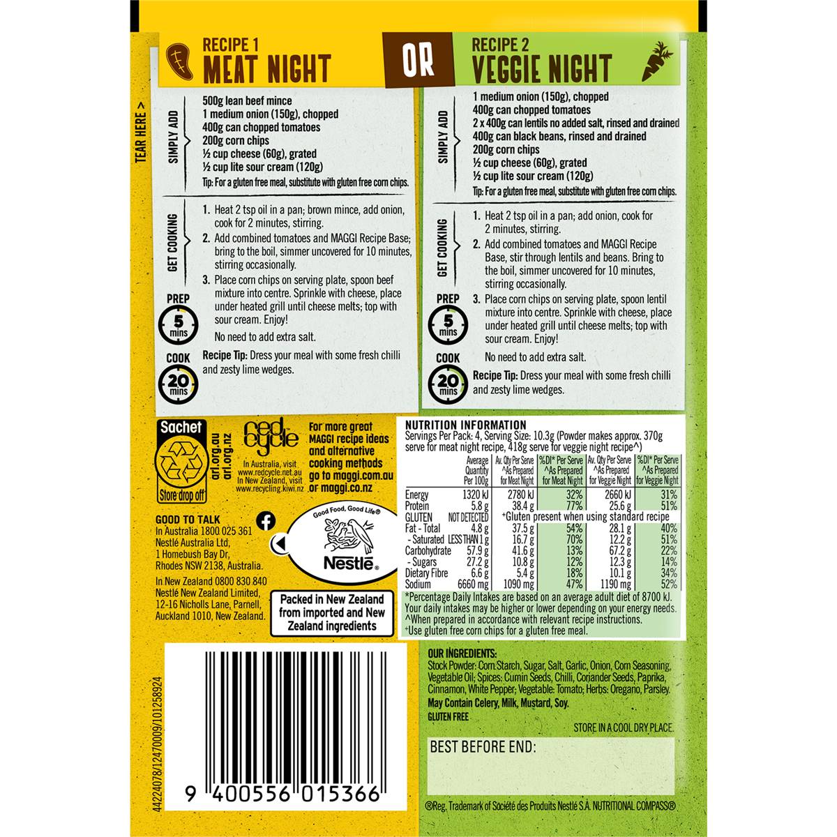 Maggi Dry Recipe Bases Your Meal Your Way Mexican Nachos 41g