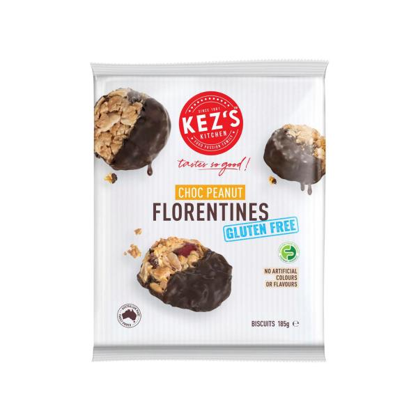 KEZ'S KITCHEN GLUTEN FREE CHOC PEANUT FLORENTINES 185G