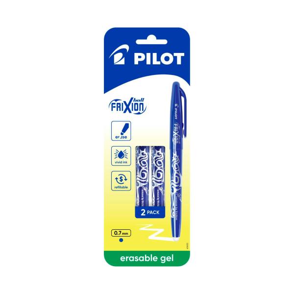 PILOT FRIXION BALLPEN BLUE 2 PACK