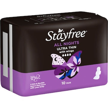 Stayfree Ultra Thin All Nights Pads With Wings 10 pack