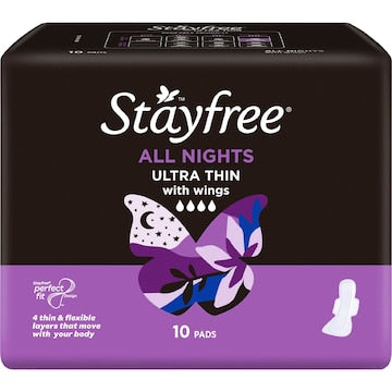 Stayfree Ultra Thin All Nights Pads With Wings 10 pack