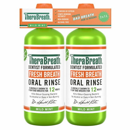 TheraBreath Mild Mint Mouthwash 2 x 1L