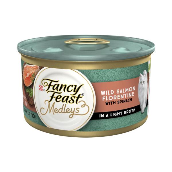 FANCY FEAST ADULT MEDLEYS WILD SALMON FLORENTINE CAT FOOD 85GRAM