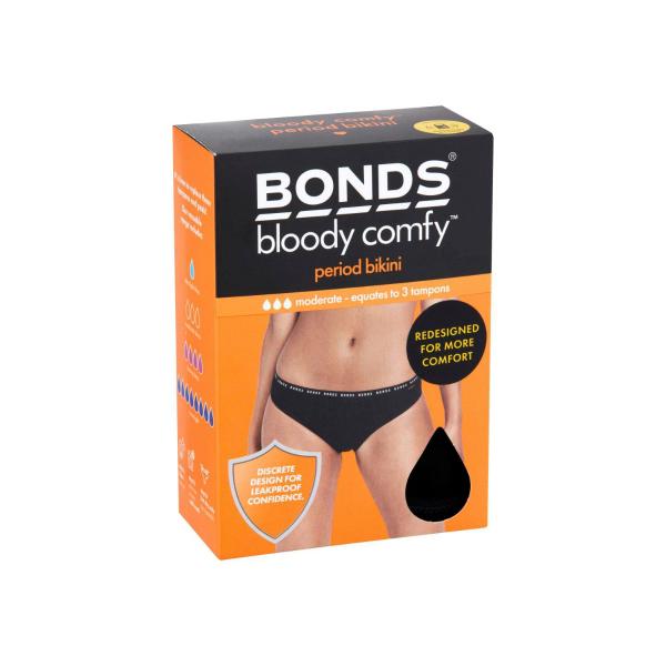 BONDS BLOODY COMFY PERIOD BIKINI BRIEF MODERATE SIZE 12