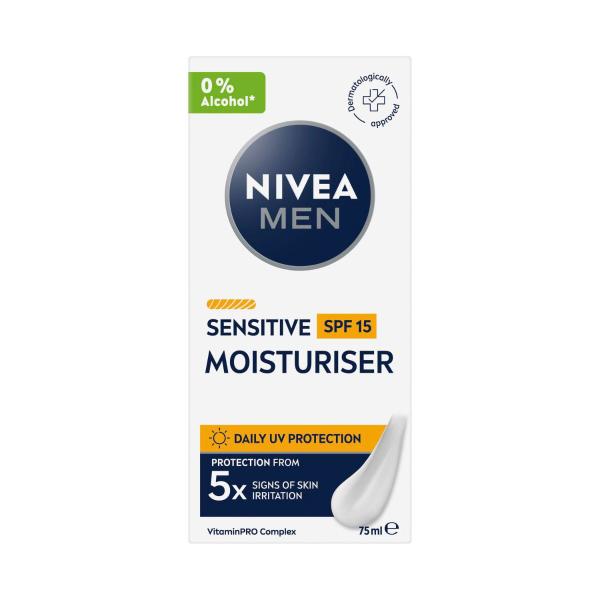 NIVEA MEN SENSITIVE PROTECTIVE MOISTURISER SPF15 75ML