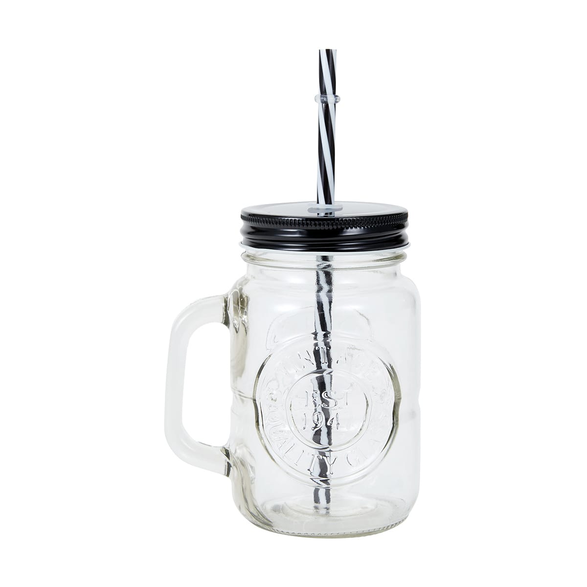 Badge Drink Jar and Straw