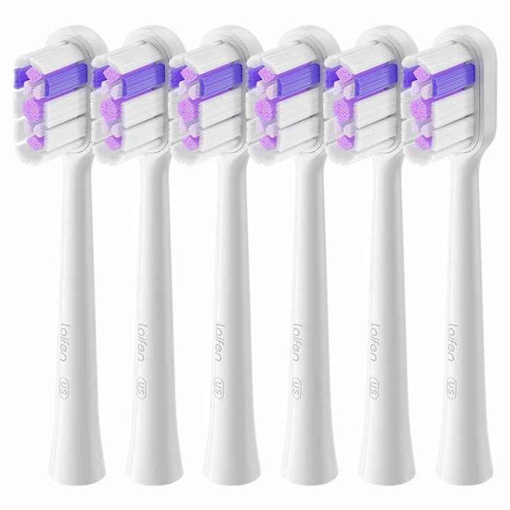 Laifen Ultra Whitening Universal Brush Head 6 Pack Purple