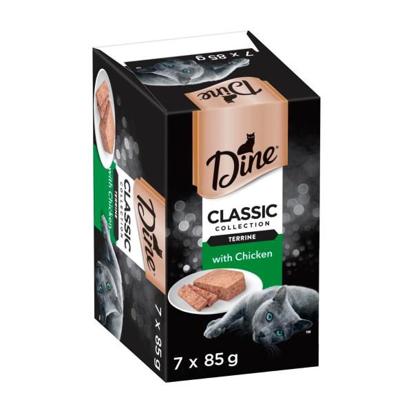 DINE CAT FOOD MULTIPACK CLASSIC TERRINE WITH CHICKEN 7X85GRAM