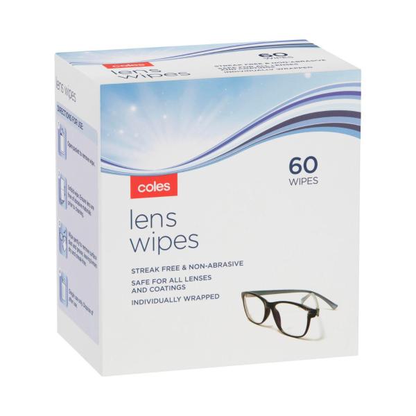 COLES LENS WIPES 60 PACK