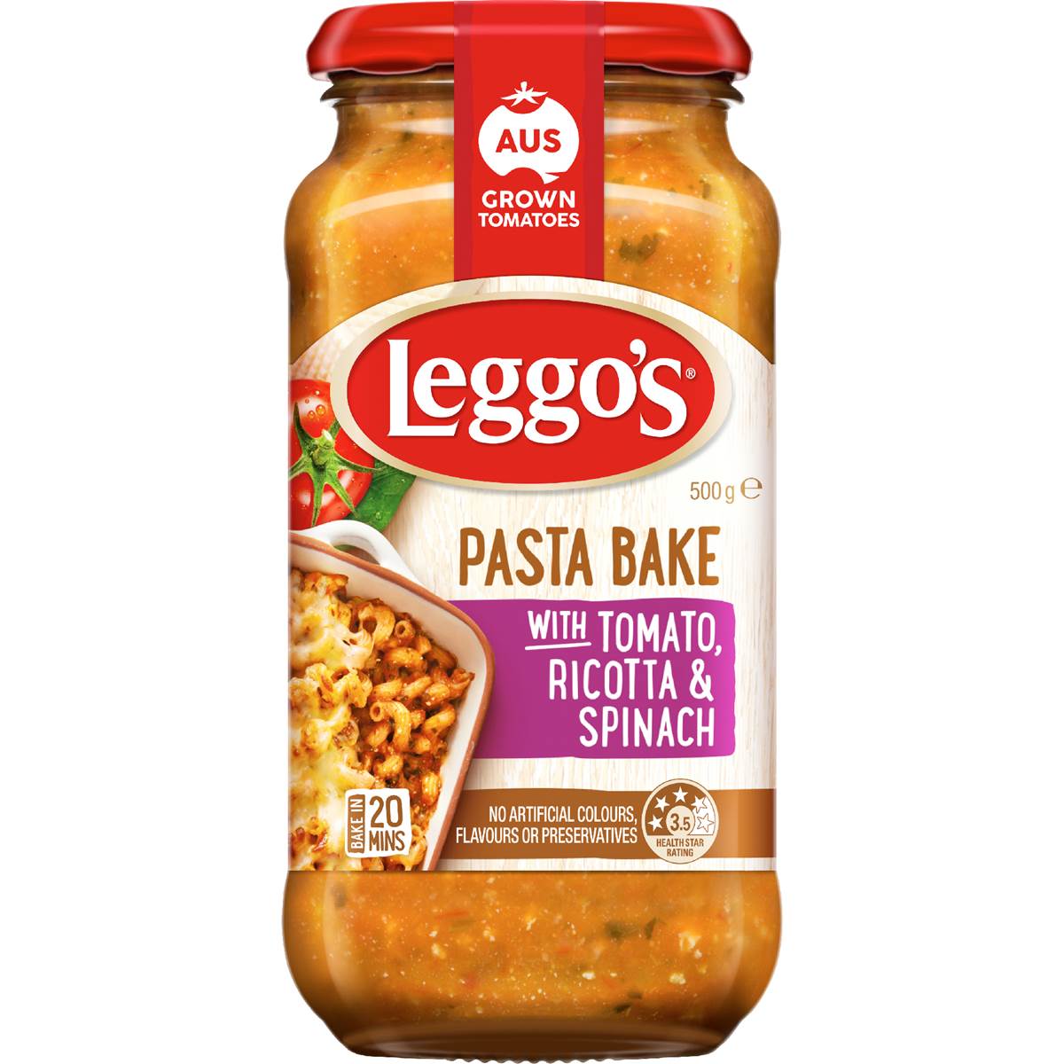 Leggo's Tomato Ricotta & Spinach Pasta Bake Sauce 500g