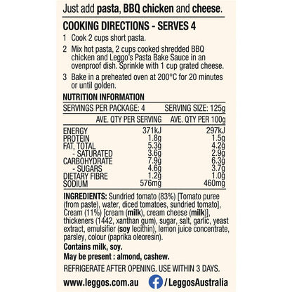 Leggo's Creamy Sundried Tomato & Garlic Pasta Bake Sauce 500g