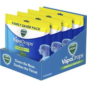 Vicks VapoDrops Original Menthol Lozenges 70 pack